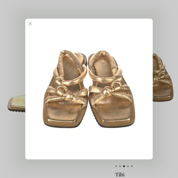 TIBI LEATHER GOLDEN SLING BACK SANDA SZ 39 - Picture 9 of 10